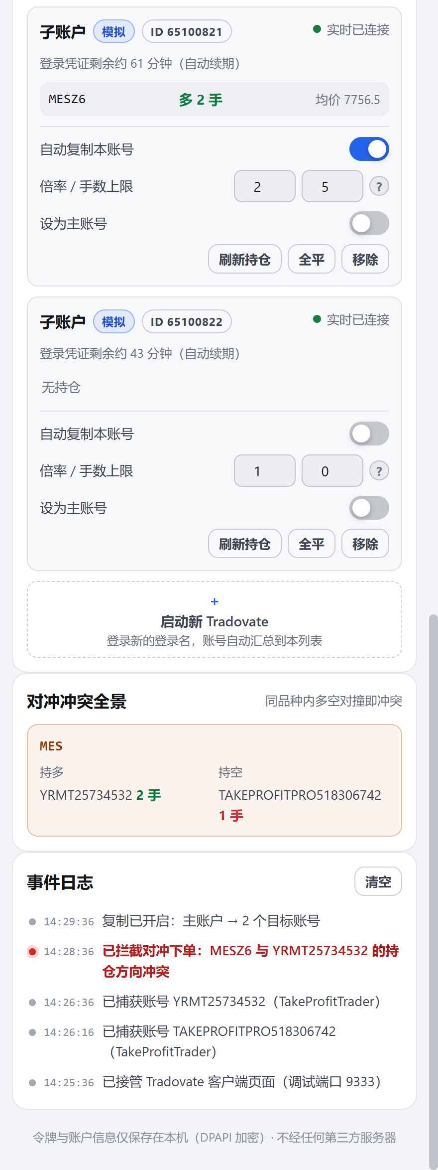 跨帳號對沖衝突偵測